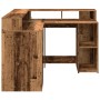 Schreibtisch mit LED-Beleuchtung, verwittertes Holz, 130x130x91 cm. von , Schreibtische - Ref: Foro24-3309454, Preis: 211,19 ...