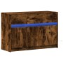 LED TV stand in smoked oak engineered wood, 91x34x61 cm by , TV Furniture - Ref: Foro24-852184, Price: 104,47 €, Discount: %