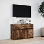 LED TV stand in smoked oak engineered wood, 91x34x61 cm by , TV Furniture - Ref: Foro24-852184, Price: 104,47 €, Discount: %