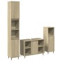 Set de muebles de baño 3 pzas madera contrachapada roble Sonoma de , Muebles de baño - Ref: Foro24-3307679, Precio: 212,22 €,...