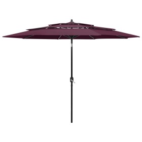 3-level burgundy 3m umbrella with aluminum pole by vidaXL, Umbrellas - Ref: Foro24-313872, Price: 87,40 €, Discount: %