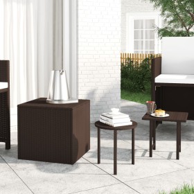 Garden side tables 3 pieces synthetic brown rattan by , Garden tables - Ref: Foro24-3324832, Price: 61,92 €, Discount: %