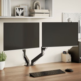 Doppelmonitorarm für 27-Zoll-Bildschirme, schwarz, max. 20 kg, VESA 75/100 mm. von , Monitor- und TV-Ständer - Ref: Foro24-40...