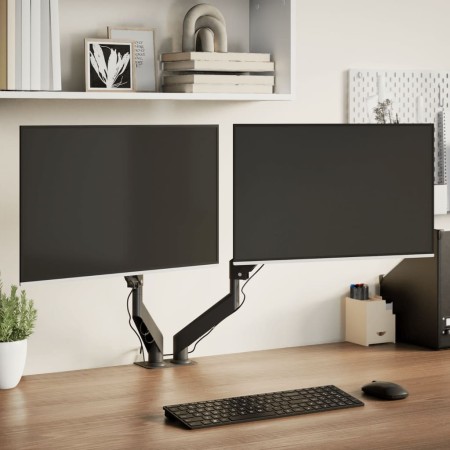 Dual monitor arm for 27" screens, black, with a maximum weight capacity of 20 kg and VESA 75/100 mm compatibility. by , Monit...