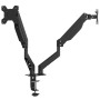 Dual monitor arm for 27" screens, black, with a maximum weight capacity of 20 kg and VESA 75/100 mm compatibility. by , Monit...