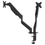 Dual monitor arm for 27" screens, black, with a maximum weight capacity of 20 kg and VESA 75/100 mm compatibility. by , Monit...