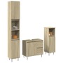 3-piece bathroom furniture set made of Sonoma oak plywood. by , Bathroom furniture - Ref: Foro24-3307677, Price: 203,97 €, Di...