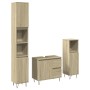 Set de muebles de baño 3 pzas madera contrachapada roble Sonoma de , Muebles de baño - Ref: Foro24-3307677, Precio: 216,99 €,...