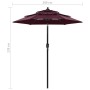 3-tier parasol with burgundy aluminum pole 2 m by vidaXL, Umbrellas - Ref: Foro24-313856, Price: 61,73 €, Discount: %