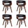 Dining chairs, set of 4, curved wood and artificial leather by vidaXL, dining chairs - Ref: Foro24-270547, Price: 661,25 €, D...