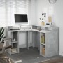 Desk with LED lights, engineered wood, gray concrete finish, 130x130x91cm. by , Desks - Ref: Foro24-3309450, Price: 213,90 €,...