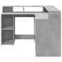 Desk with LED lights, engineered wood, gray concrete finish, 130x130x91cm. by , Desks - Ref: Foro24-3309450, Price: 213,90 €,...