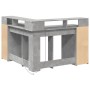 Desk with LED lights, engineered wood, gray concrete finish, 130x130x91cm. by , Desks - Ref: Foro24-3309450, Price: 213,90 €,...