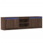 LED TV stand made of brown oak engineered wood, measuring 180x34x50 cm. by , TV Furniture - Ref: Foro24-3307918, Price: 152,5...