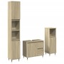 Set de muebles de baño 3 pzas madera contrachapada roble Sonoma de , Muebles de baño - Ref: Foro24-3307676, Precio: 221,99 €,...