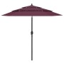 3-level umbrella with a 2.5m burgundy aluminum pole by vidaXL, Umbrellas - Ref: Foro24-313864, Price: 70,59 €, Discount: %