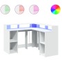 Engineered wood white desk with LED light 130x130x91 cm by , Desks - Ref: Foro24-3309447, Price: 201,32 €, Discount: %