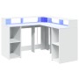 Engineered wood white desk with LED light 130x130x91 cm by , Desks - Ref: Foro24-3309447, Price: 201,32 €, Discount: %