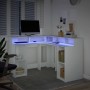 Engineered wood white desk with LED light 130x130x91 cm by , Desks - Ref: Foro24-3309447, Price: 201,32 €, Discount: %