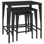 Stackable garden tables, 3 units, black synthetic rattan by , Garden tables - Ref: Foro24-3324829, Price: 67,97 €, Discount: %