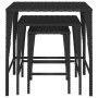 Stackable garden tables, 3 units, black synthetic rattan by , Garden tables - Ref: Foro24-3324829, Price: 67,97 €, Discount: %