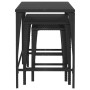 Stackable garden tables, 3 units, black synthetic rattan by , Garden tables - Ref: Foro24-3324829, Price: 67,97 €, Discount: %