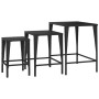 Stackable garden tables, 3 units, black synthetic rattan by , Garden tables - Ref: Foro24-3324829, Price: 67,97 €, Discount: %