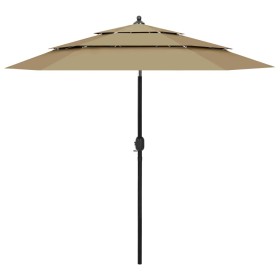 3-tier parasol with taupe gray aluminum pole 2.5 m by vidaXL, Umbrellas - Ref: Foro24-313863, Price: 73,42 €, Discount: %