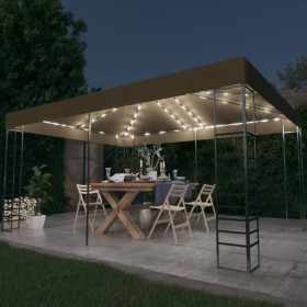 Gartenpavillon mit LED-Lichtleiste 3x4m in Taupe 180 g/m² von , Zelte und Pavillons - Ref: Foro24-3070310, Preis: 310,21 €, R...