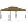 Garden gazebo tent with LED light strip 3x4m taupe 180 g/m² by , Tents and gazebos - Ref: Foro24-3070310, Price: 310,21 €, Di...