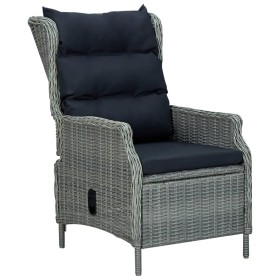 Light gray synthetic rattan garden reclining armchair with cushions by vidaXL, Garden chairs - Ref: Foro24-313301, Price: 283...