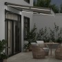 Retractable automatic awning with LED light anthracite white 300x250 cm by , Awnings - Ref: Foro24-3310226, Price: 500,66 €, ...