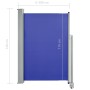 Retractable blue garden side awning 120x300 cm by , Umbrellas - Ref: Foro24-48344, Price: 71,40 €, Discount: %