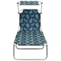 Folding lounge chair with canopy, aluminum frame with leaf pattern. by , Loungers - Ref: Foro24-310364, Price: 72,08 €, Disco...