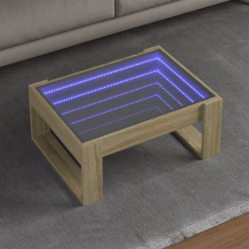 Mesa de centro con Infinity LED roble Sonoma 70x53x30 cm de , Mesas de centro - Ref: Foro24-847632, Precio: 99,99 €, Descuent...