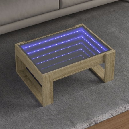 Mesa de centro con Infinity LED roble Sonoma 70x53x30 cm de , Mesas de centro - Ref: Foro24-847632, Precio: 99,85 €, Descuent...