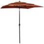 3-tier parasol with terracotta aluminum pole 2x2 m by vidaXL, Umbrellas - Ref: Foro24-313849, Price: 83,38 €, Discount: %