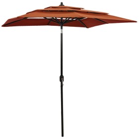 3-tier parasol with terracotta aluminum pole 2x2 m by vidaXL, Umbrellas - Ref: Foro24-313849, Price: 83,99 €, Discount: %