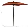 3-tier parasol with terracotta aluminum pole 2x2 m by vidaXL, Umbrellas - Ref: Foro24-313849, Price: 83,38 €, Discount: %