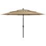 3-level umbrella with a taupe grey aluminum pole, 3.5 m. by vidaXL, Umbrellas - Ref: Foro24-313879, Price: 142,51 €, Discount: %