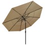 3-level umbrella with a taupe grey aluminum pole, 3.5 m. by vidaXL, Umbrellas - Ref: Foro24-313879, Price: 142,51 €, Discount: %