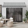 Retractable awning in aluminum and anthracite gray and white fabric, 3x2.5 m. by , Awnings - Ref: Foro24-3216108, Price: 258,...