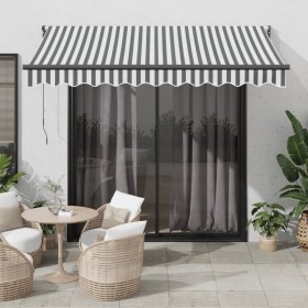 Retractable awning in aluminum and anthracite gray and white fabric, 3x2.5 m. by , Awnings - Ref: Foro24-3216108, Price: 264,...