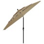 3-level umbrella with a taupe grey aluminum pole, 3.5 m. by vidaXL, Umbrellas - Ref: Foro24-313879, Price: 142,51 €, Discount: %