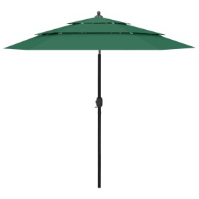 3-tier parasol with green aluminum pole 2.5 m by vidaXL, Umbrellas - Ref: Foro24-313861, Price: 64,99 €, Discount: %