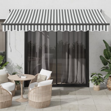 Toldo retráctil aluminio y tela antracita y blanco 3,5x2,5 m de , Toldos - Ref: Foro24-3216109, Precio: 292,63 €, Descuento: %