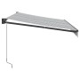 Retractable awning made of aluminum and anthracite and white fabric, measuring 3.5x2.5 meters. by , Awnings - Ref: Foro24-321...