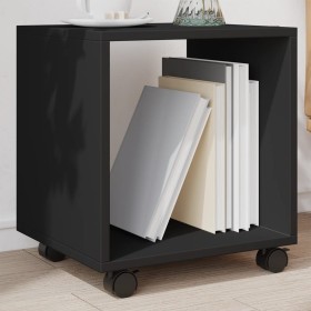 Engineered wood black wheeled cabinet 37x33x42.5 cm by , Side tables - Ref: Foro24-853129, Price: 31,77 €, Discount: %