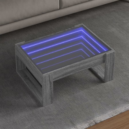 Coffee table with Infinity LED gray Sonoma 70x53x30 cm by , Coffee table - Ref: Foro24-847635, Price: 103,30 €, Discount: %