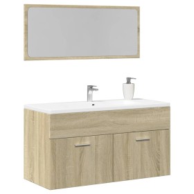 Set de muebles de baño 2 pzas madera contrachapada roble Sonoma de , Muebles de baño - Ref: Foro24-849647, Precio: 79,44 €, D...